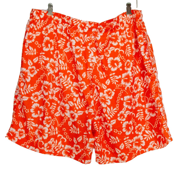 Men's Big & Tall 2X SAND N SUN Orange Hawaiian Beach Shorts Swim Trunks - Picture 2 of 4